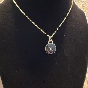 UPCYCLED Louis Vuitton Gold and Black Pendant Necklace